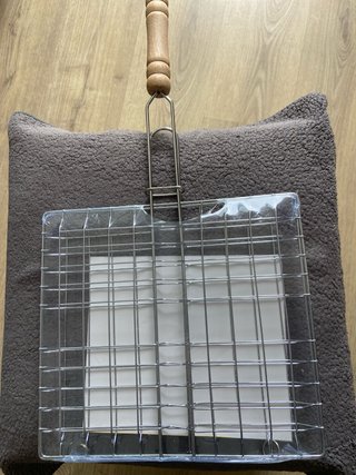 Cesta Parrilla BBQ Metal y Madera Nueva