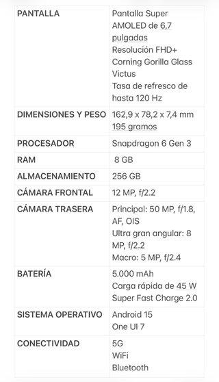 Samsung Galaxy A36 5G 256GB Negro Nuevo