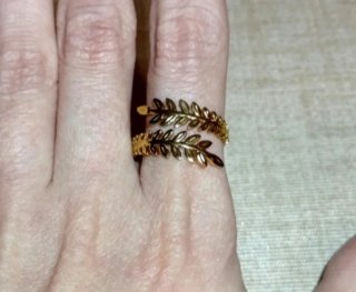 Anillo Hojas Dorado Acero Inoxidable