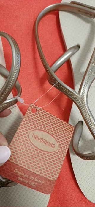 Havaianas T37/38 Tiras doradas,suela beige