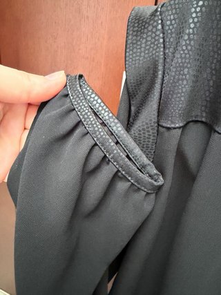 Blusa manga larga transparente negra