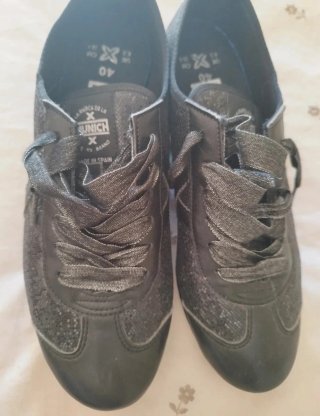 Zapatillas Munich Mujer Negro/Plata