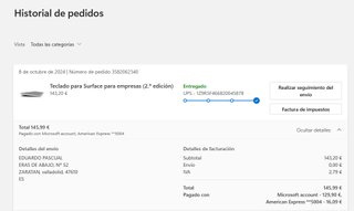 Teclado Microsoft Surface Gris Plata