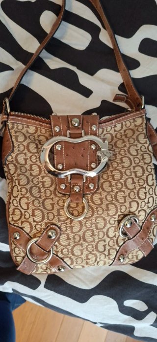 Borsa Guess tracolla beige/marrone