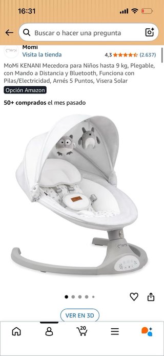 Mecedora bebé Momi con mando