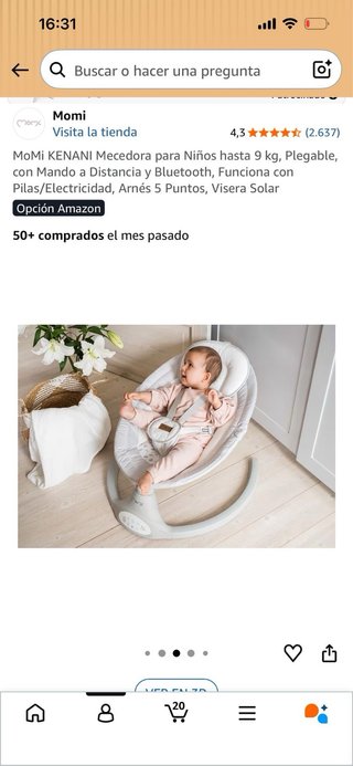 Mecedora bebé Momi con mando