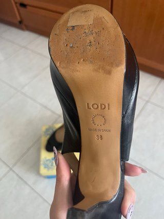 Zapatos Lodi Negro Tacón Aguja Talla 38