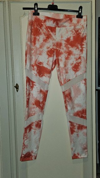 Guess Leggings Donna Arancione Bianco