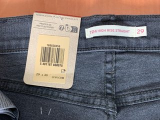 Levi's 724 High Rise Slim Straight W29 L30 nuevo