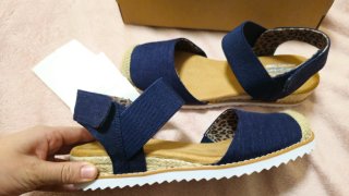 Sandalias/Alpargatas Skechers Azul/Beige