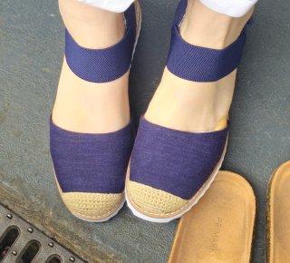 Sandalias/Alpargatas Skechers Azul/Beige