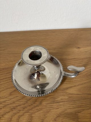 Portacandela vintage "bugia" in metallo argentato