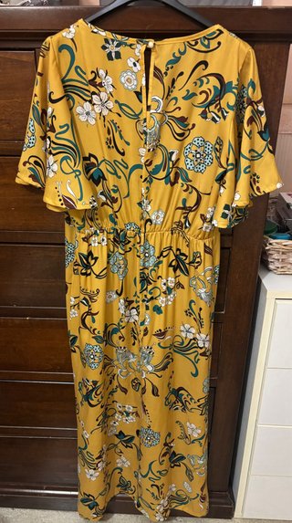 Abito lungo giallo floreale