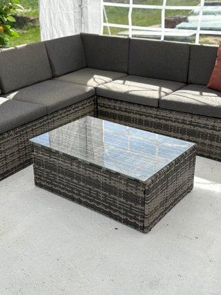 Sofá Rinconera Jardín con Mesa Ratán con Envío