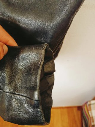 Chaqueta  de Piel Zara Negra