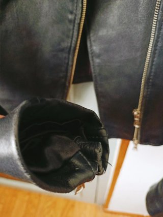 Chaqueta  de Piel Zara Negra