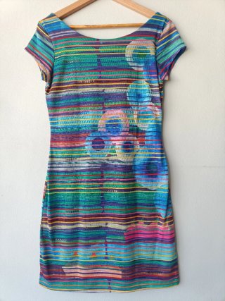 Vestido Desigual Talla M Rayas Verano