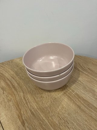 3 cuencos Ikea rosa