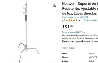 Soporte C Neewer Acero + Cabezal