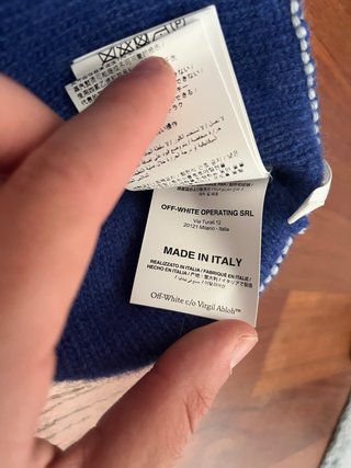 Maglione Off-White Blu e Bianco