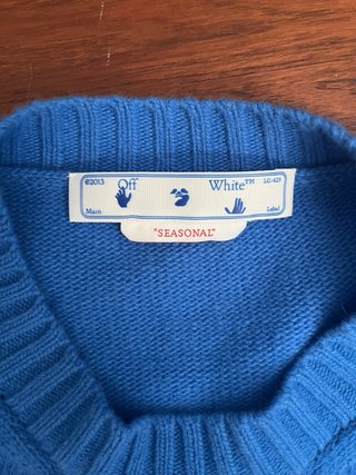 Maglione Off-White Blu e Bianco