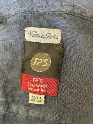 Camicia uomo TPS in puro lino blu