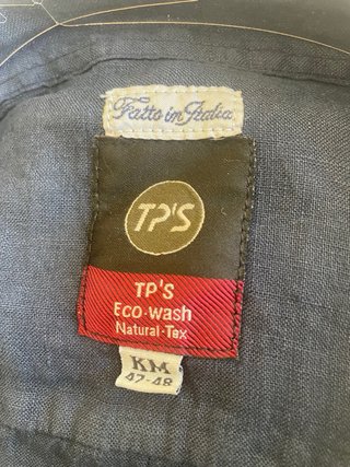 Camicia uomo TPS in puro lino blu