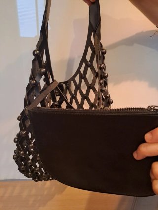 Bolso de Zara Negro con Cartera