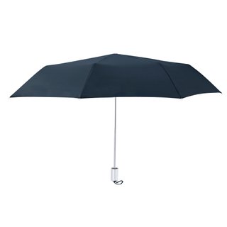 Paraguas plegable azul y blanco