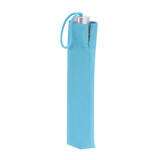 Paraguas plegable azul y blanco