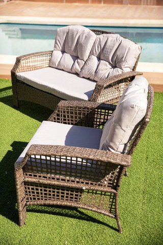 Conjunto Jardín: Sofá, Sillones, Mesa Ratán +Envío