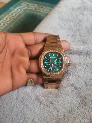 Reloj Sapphero Oro Verde Bisel Cristales