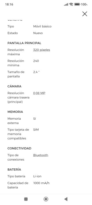Teléfono Móvil Panasonic KX-TU446 EX1