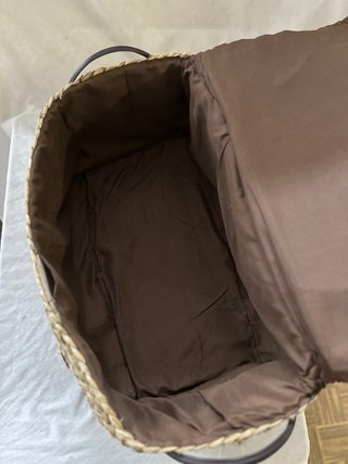 Cesto Baúl Mimbre con Correas de Cuero