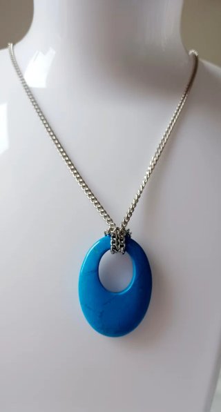 Colgante Turquesa Natural con Cadena
