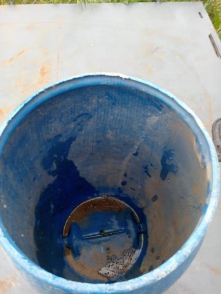 Cubo de plástico azul grande