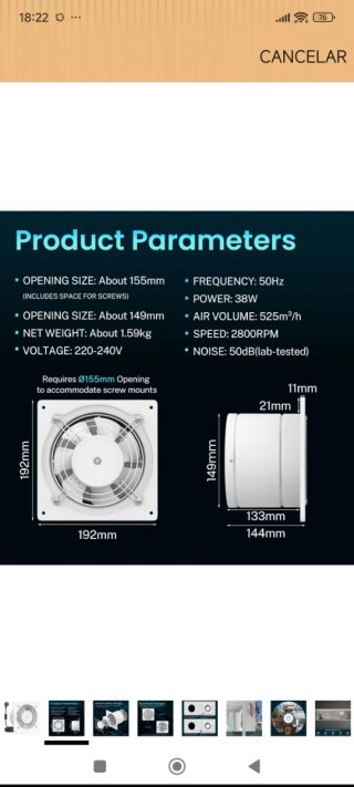 Extractor de aire blanco