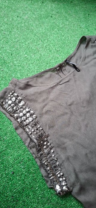 Vestido Bershka corto verde talla S