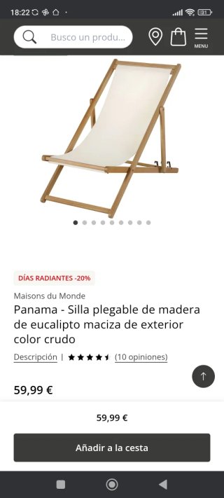 Silla plegable madera Panama Maisons du Monde
