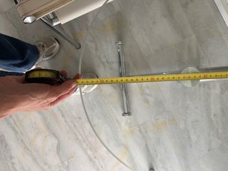 Mesa auxiliar cristal y metal