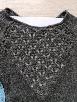 Vestido punto 70% lana + 10% mohair gris T.M uno p