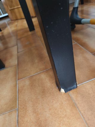Mesa de comedor de madera negra extensible de 1,75