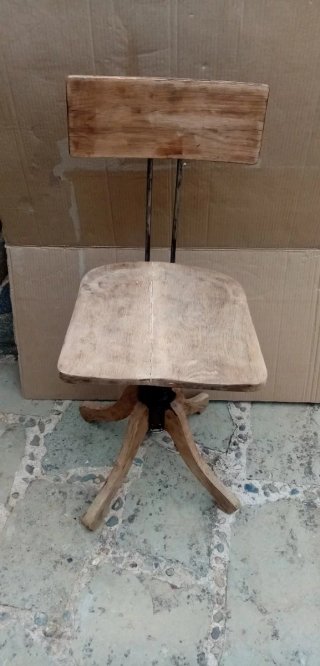 Silla industrial vintage madera y metal
