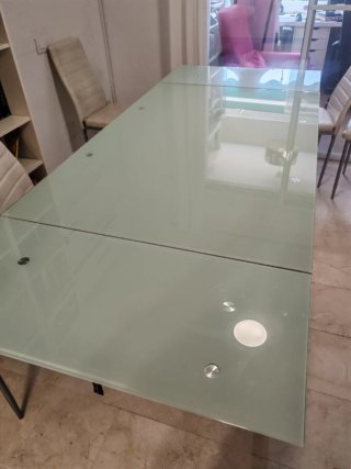 Mesa comedor cristal extensible