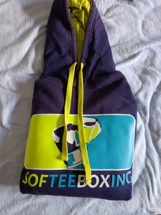 Sudadera con capucha y logo boxeo