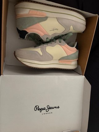 Zapatillas Pepe Jeans Beige y Rosa Talla 38