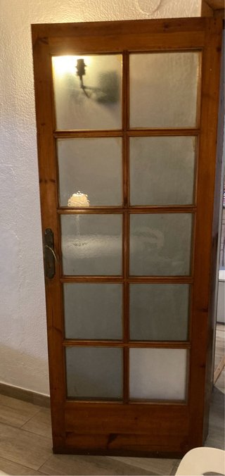 2 Puertas madera maciza con cristales
