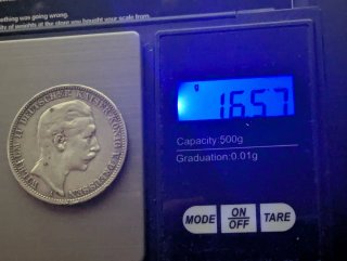 Alemania 3 Marcos 1911 Prusia plata