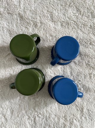 4 Tazas Esmaltadas Pequeñas