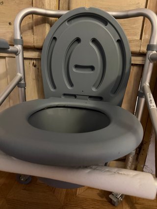 Silla váter portátil gris y plateada